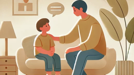 DALL·E-2024-12-28-18.08.03-A-warm-and-supportive-parent-child-interaction-illustrating-a-parent-and-a-child-engaging-in-a-meaningful-conversation-in-a-comfortable-home-environme.webp.webp