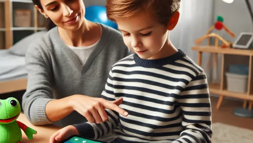 DALL·E-2025-01-04-18.09.41-A-child-with-autism-spectrum-disorder-practicing-communication-skills-usi.webp